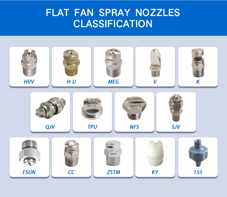 304ss 1/4 Car Washing 65, 110 Degree Vee Jet Flat Fan Spray Nozzle